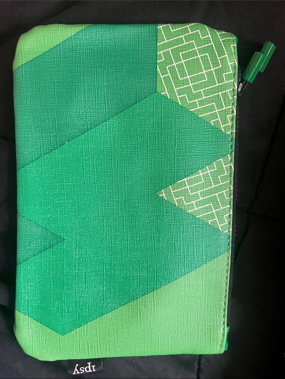 ipsy Green Geometric Cosmetic Bag